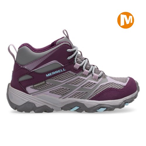 Dětské Tenisky Merrell Moab FST Mid Waterproof Šedé/Fialové (CZ. VKDZS)